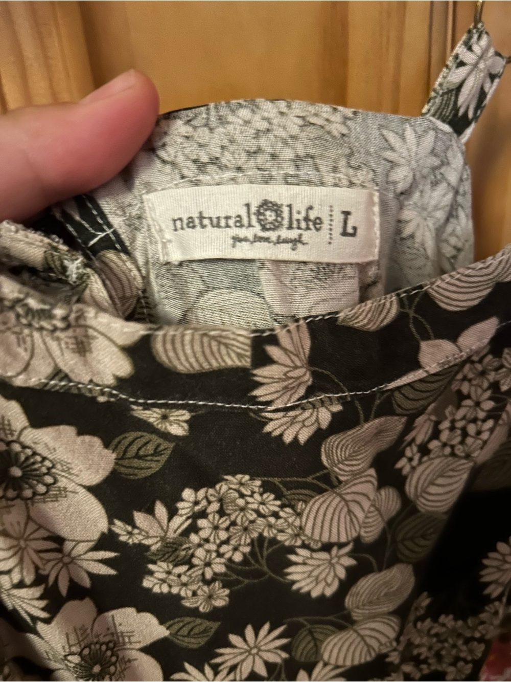 NATURAL LIFE Black Floral Print Maxi Dress size L - Picture 2 of 6